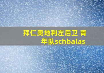 拜仁奥地利左后卫 青年队schbalas